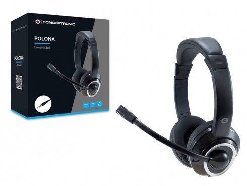 Conceptronic Auriculares Con Microfono Polona 02b / Estereo / Jack 3.5mm / Voip / Negro