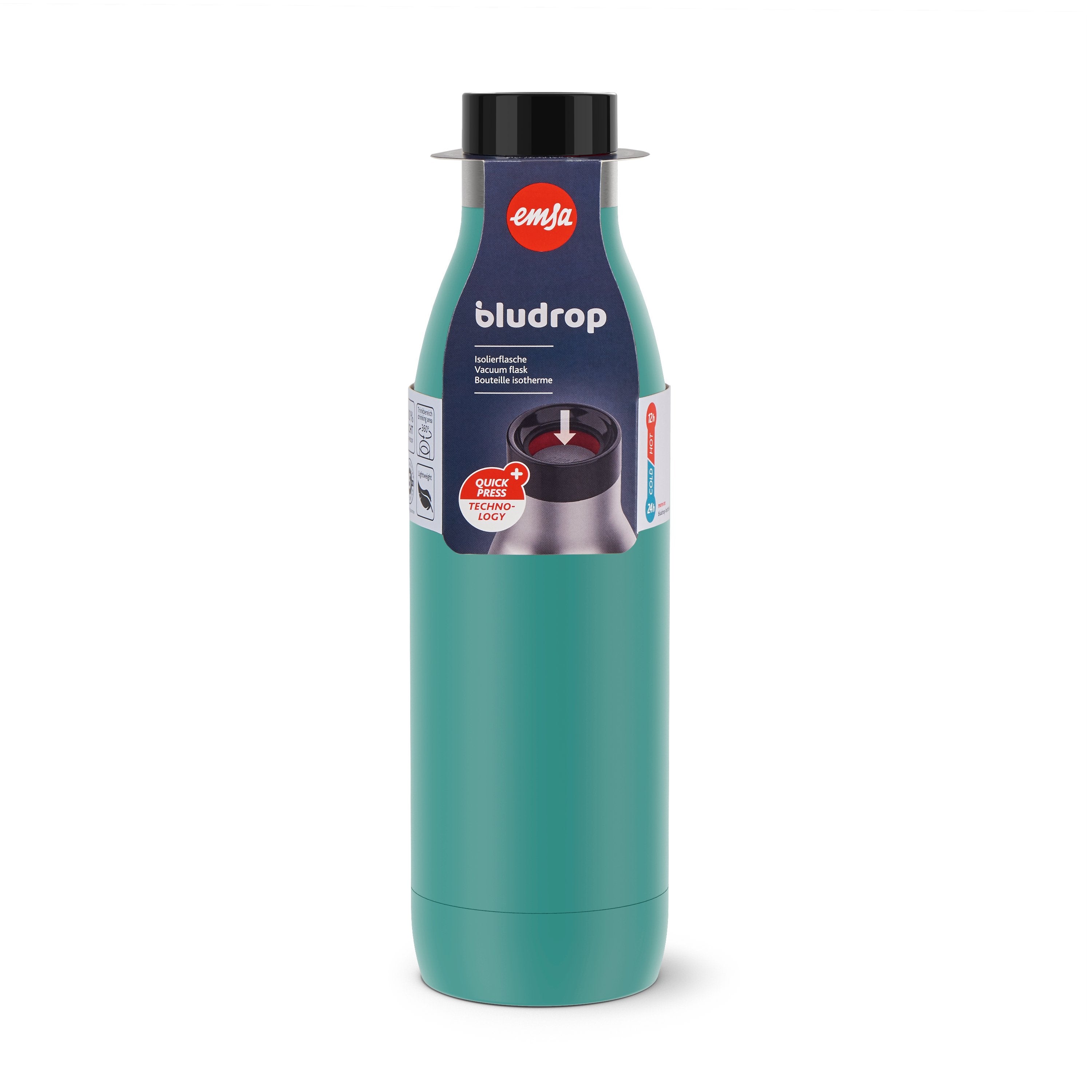 EAN 4009049537580 - EMSA Bludrop Color N31110 Uso diario 700 ml Acero inoxidable Verde imagen 7