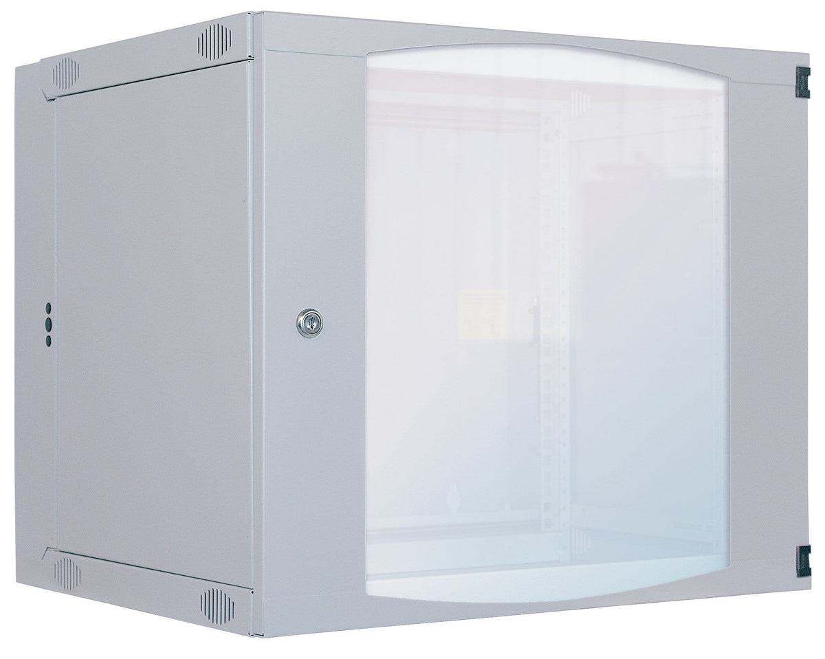 Intellinet Network Cabinet, Wall Mount (Double Section Hinged Swing Out), 12u, Usable Depth 235mm/Width 465mm, Gris, Flatpack, Max 30kg, Swings Out For Access To Back Of Cabinet When Installed On Wall, 19", Parts For Wall Install (Eg