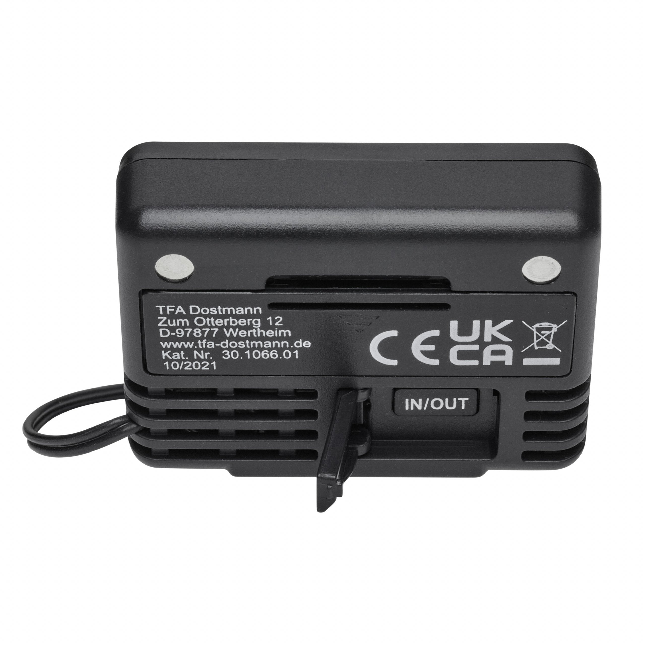 Tfa-Dostmann 30.1066.01 Termómetro Ambiental Estación Meteorológica Electrónica Interior Exterior Negro