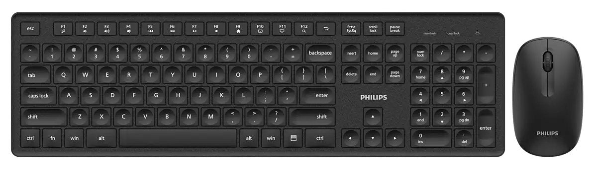 Mouse Y Teclado Philips Wireless Spt6318b 2.4ghz 1600 Dpi Silencioso Atajos Multimedia Negro