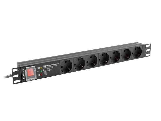 EAN 5901969429763 - Lanberg PDU-PRO-07F-0200-BK unidad de distribución de energía (PDU) 6 salidas AC 1U Negro imagen 2