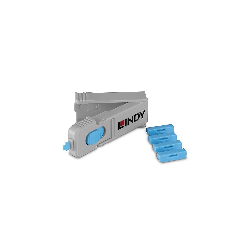Displayport Port Locks Blue 4x + 1 Key