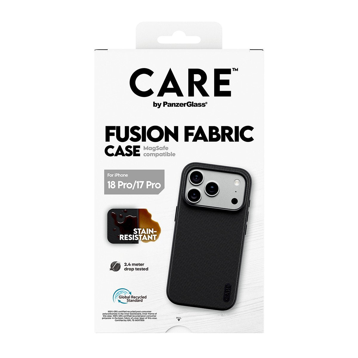 Panzerglass Care Fusion Fabric Case Negro W. Magsafe Iphone 18 Pro/ 17 Pro