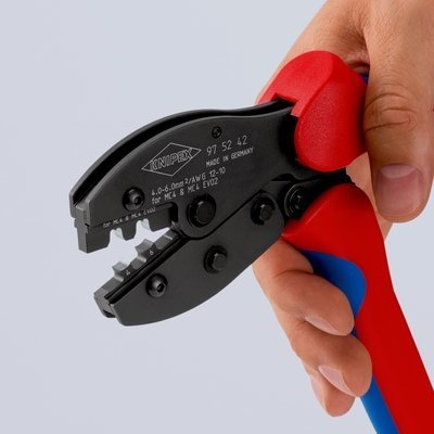 EAN 4003773092162 - Knipex 97 52 42 SB crimpadora Herramienta para prensar Azul, Rojo imagen 13