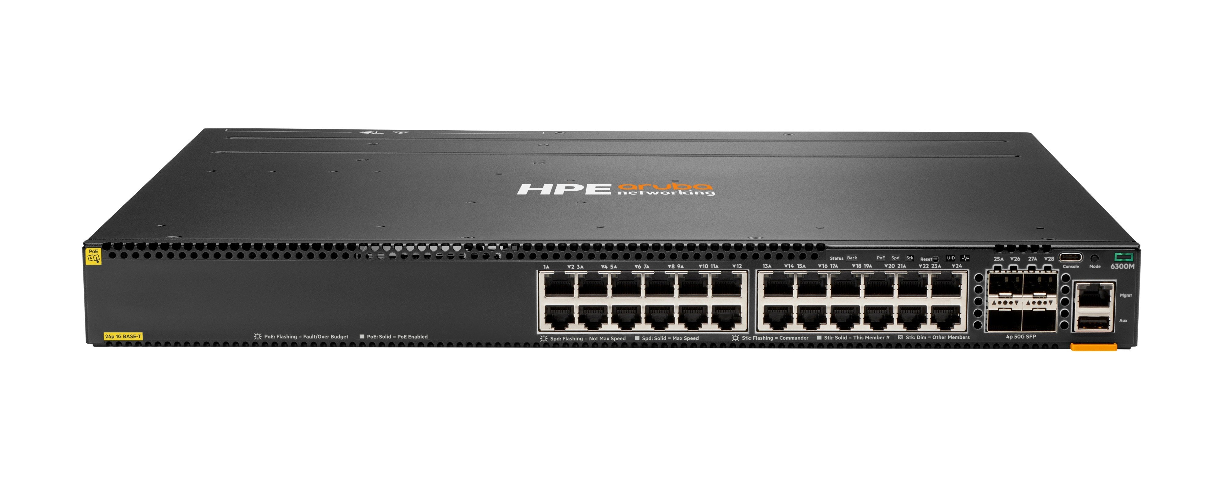 EAN 190017339467 - HPE Aruba Networking CX 6300M 24-port 1GbE Class 4 PoE and 4-port SFP56 Switch imagen 1