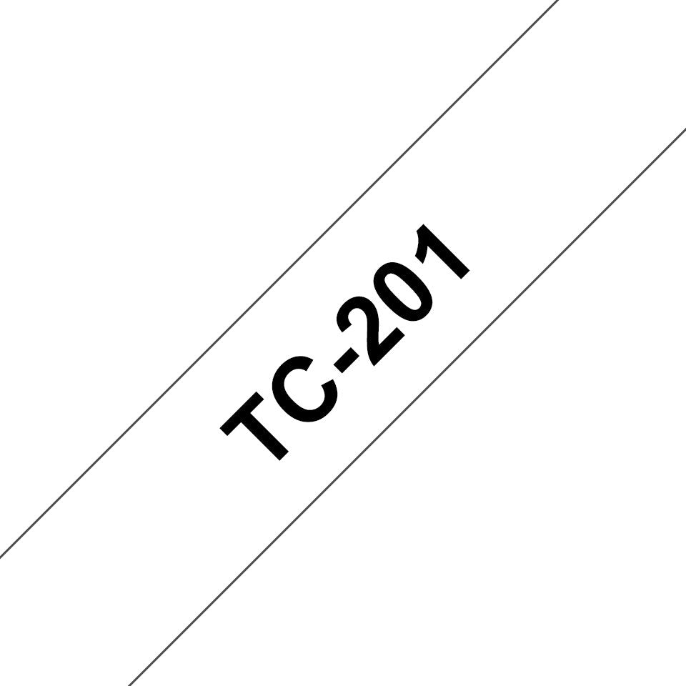 EAN 4977766050524 - Brother TC-201 cinta para impresora de etiquetas Negro sobre blanco imagen 1