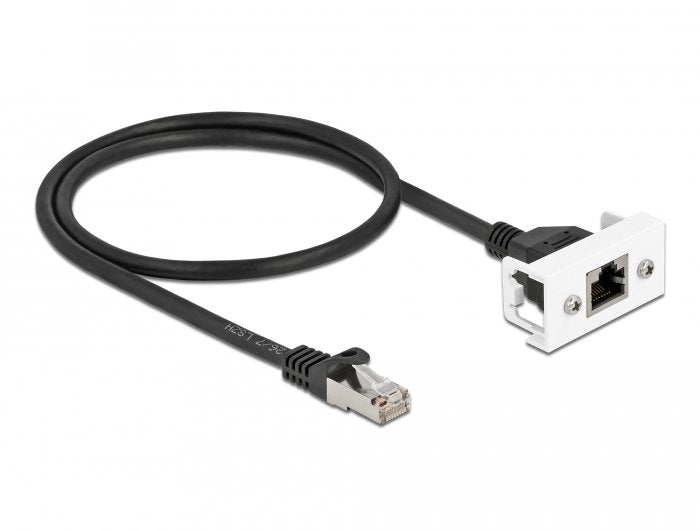 Delock Netzwerk Verlängerungscable Für Easy 45 Modul S Ftp Rj45 Stecker Zu Rj45 Buchse Cat.6a 50 Cm Schwarz Weiss