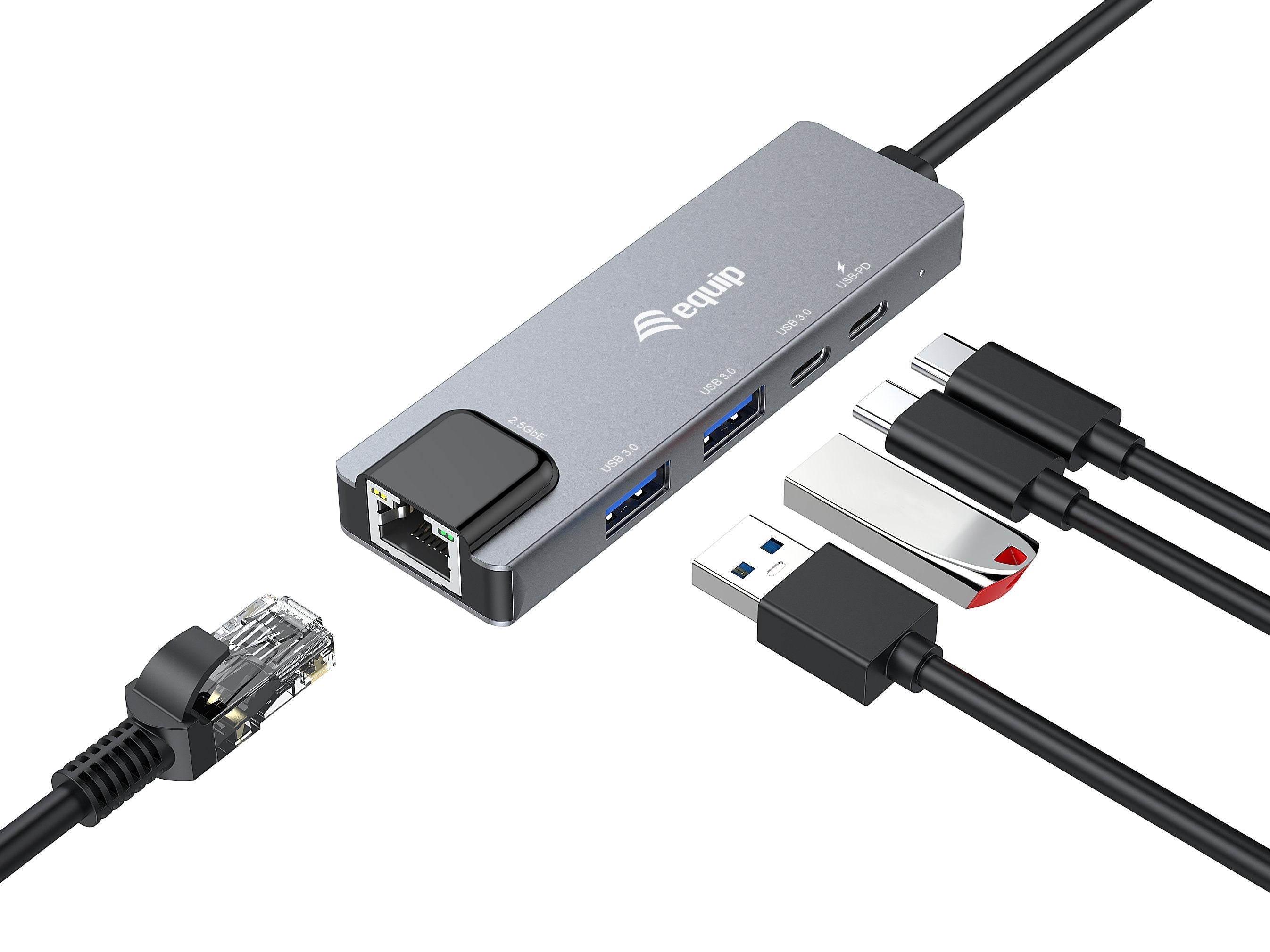 Equip Adaptador Usb-C -> Rj45 10 100 1000 2500 Mbps + Usb 3.2