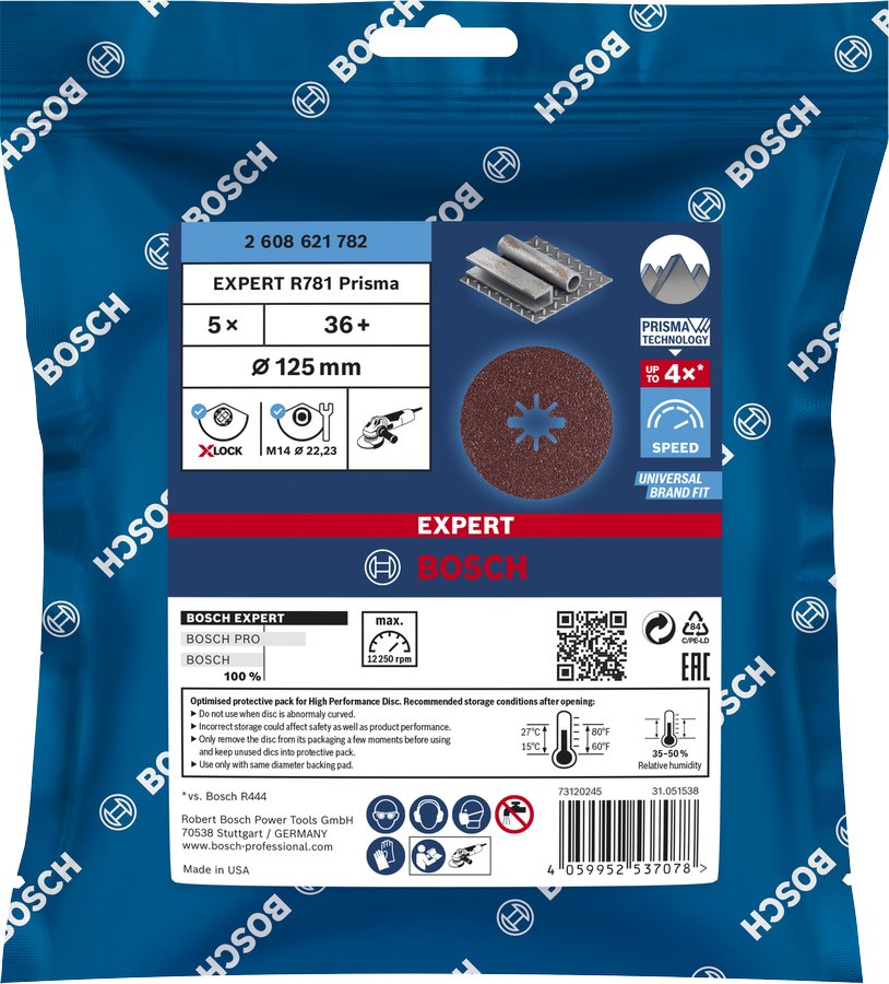 EAN 4059952537214 - Bosch 2 608 621 796 disco de afilar Acero inoxidable, Acero Disco de lijado imagen 2
