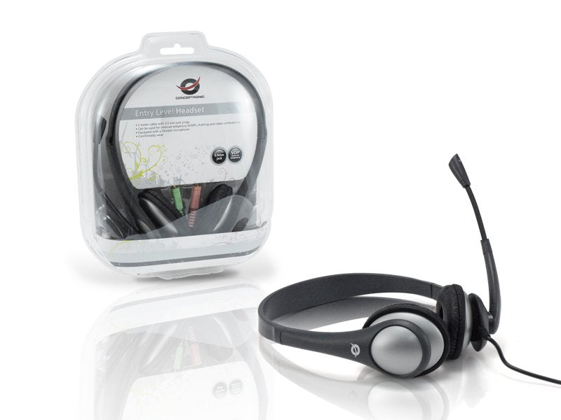 Conceptronic Auriculares Entry Level Headset Jack 3.5 Microfono Flexible 1208008