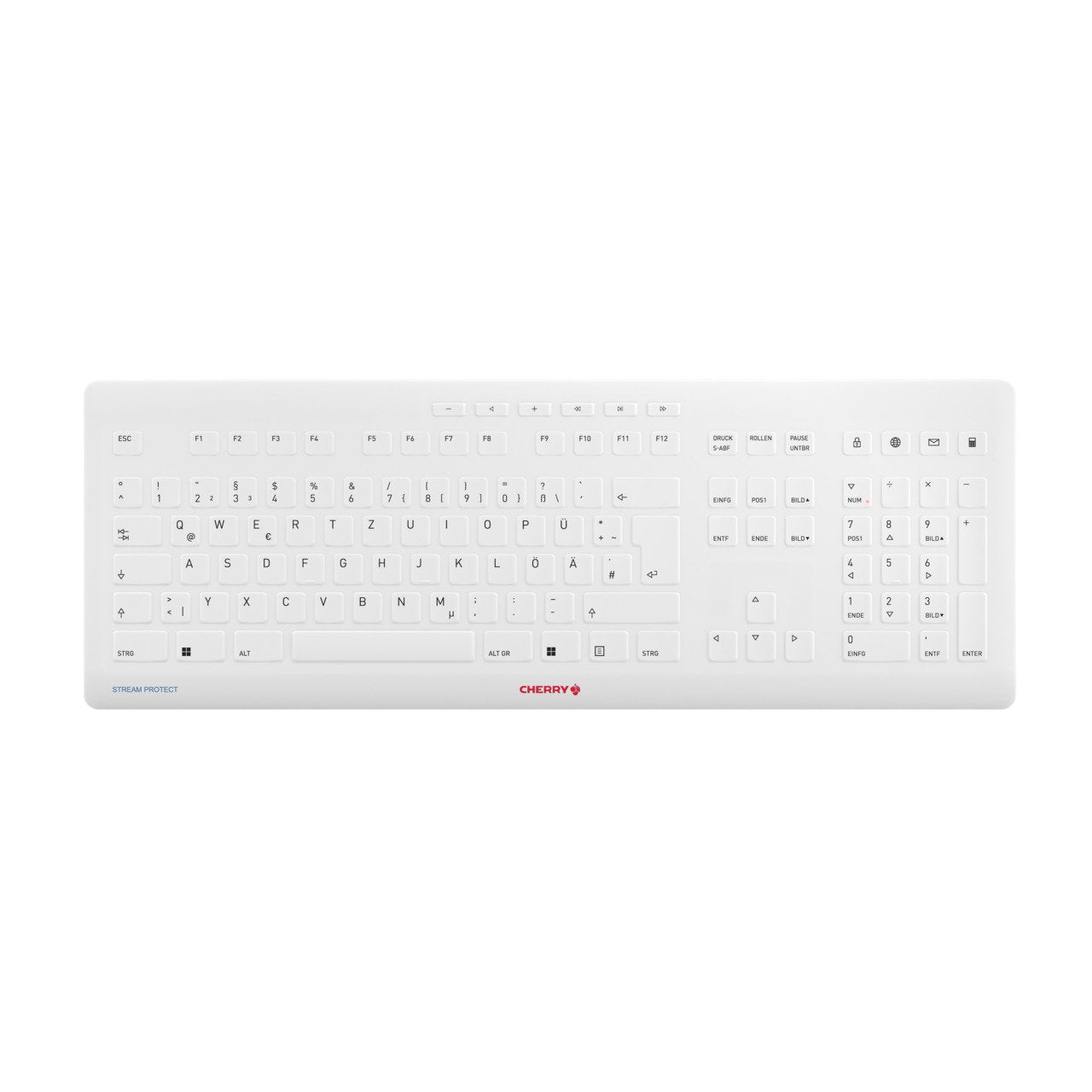 Teclado Alemán Cherry Stream Rf Inalámbrica + Usb Qwertz Blanco