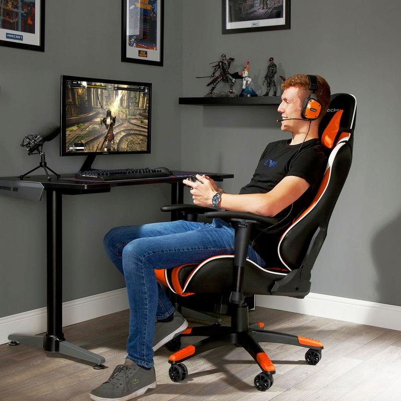 EAN 94338074567 - X Rocker Agility eSports Silla para videojuegos de PC Asiento acolchado tapizado Negro, Naranja, Blanco imagen 7