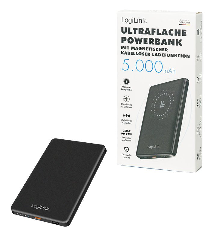 EAN 4052792076325 - LogiLink PA0352 batería externa 5000 mAh Cargador inalámbrico Negro imagen 9