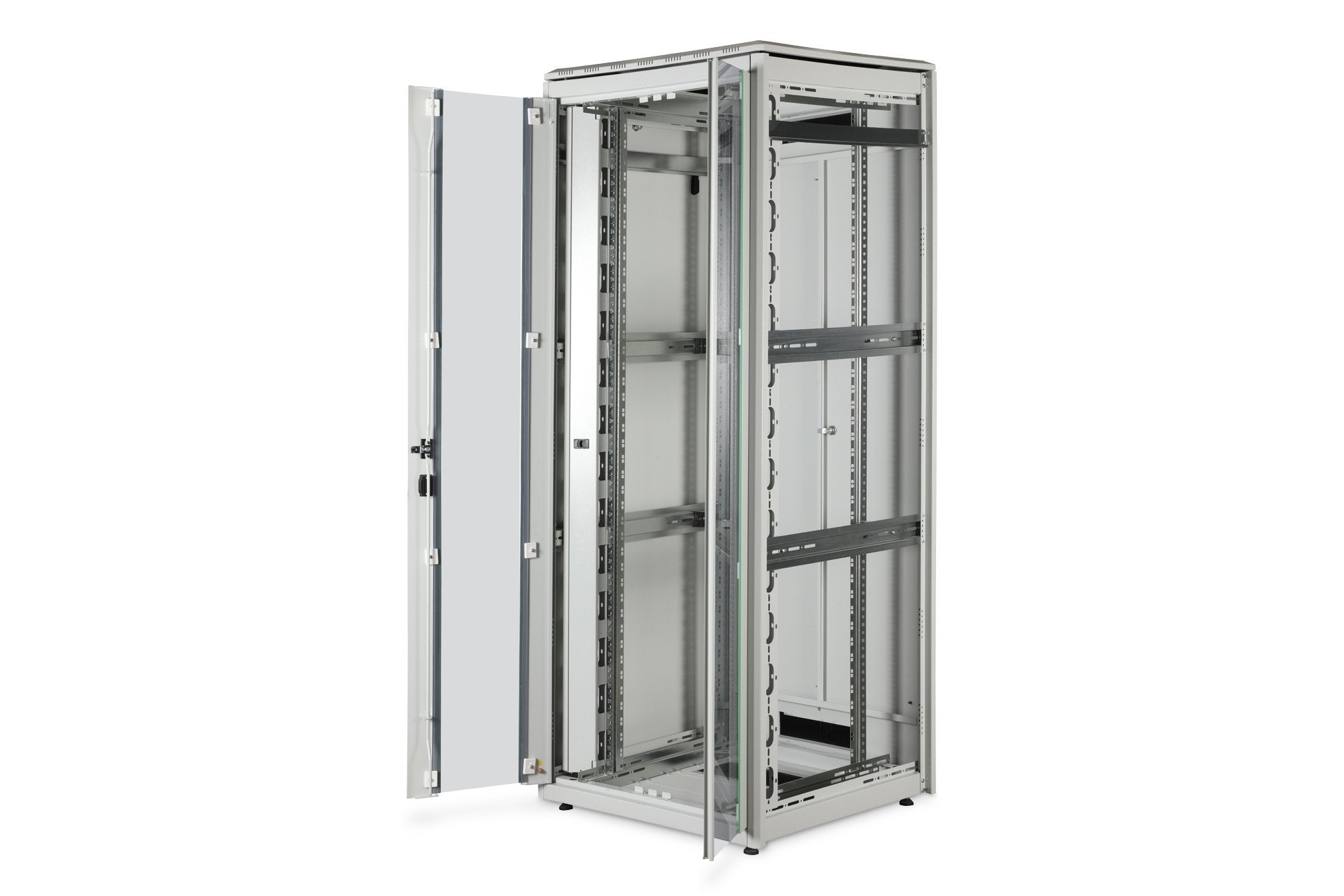 Armario De Red De 42ua Unique, 2053x800x800 Mm Puerta Frontal Acristalada Dos Hojas, Gris