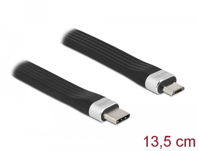 EAN 4043619867936 - DeLOCK 86793 cable USB 0,135 m USB C Micro-USB B Negro, Plata imagen 2