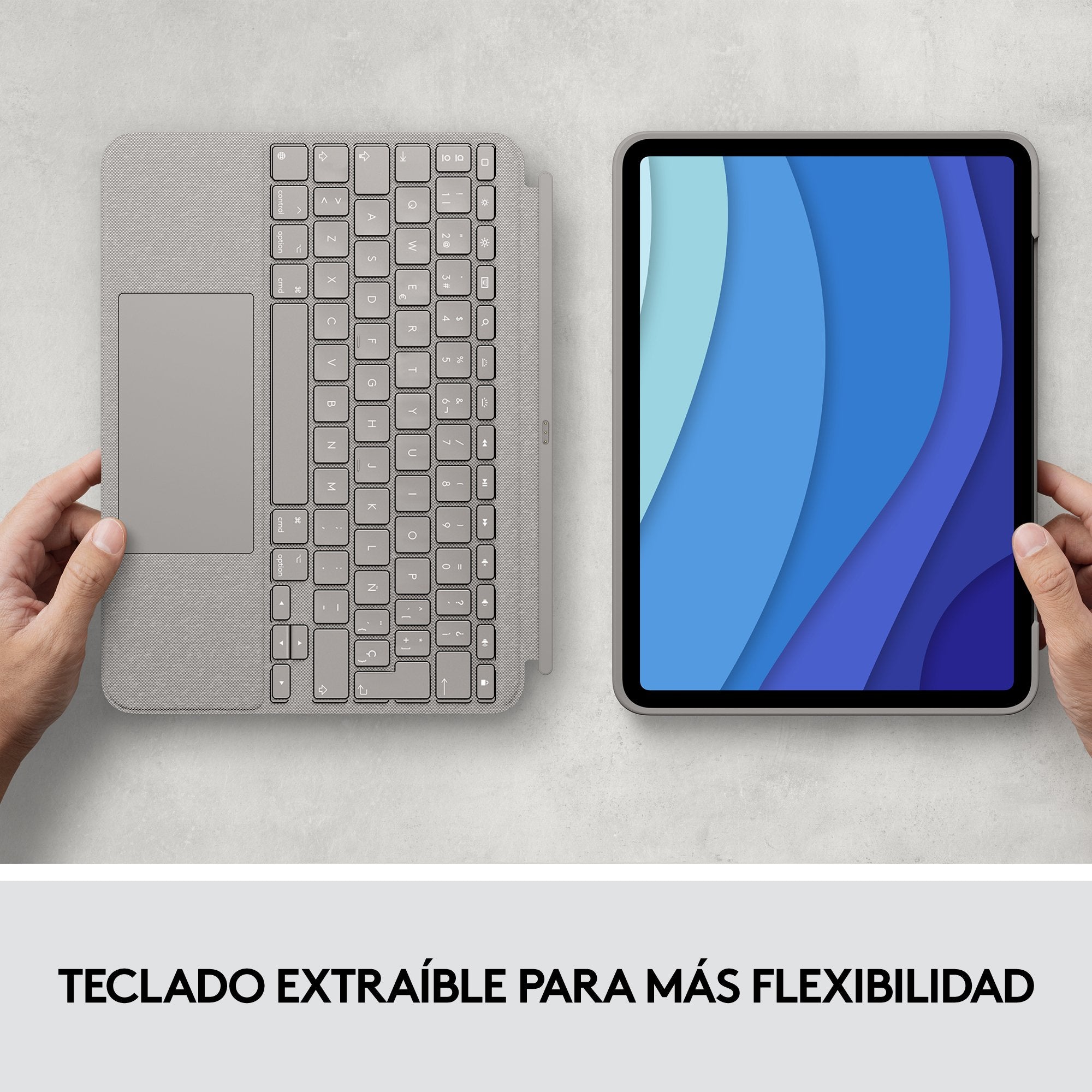 Logitech Combo Touch Funda Con Teclado (Esp) Para Ipad Pro 11 Pulgadas (1a, 2a, 3a Gen - 2018, 2020, 2021), Teclado Retroiluminado Extraíble, Trackpad