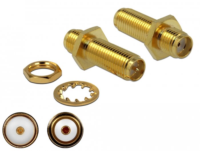 Delock Adaptador Sma Hembra A Rp-Sma Hembra Am Einbau 3 Ghz