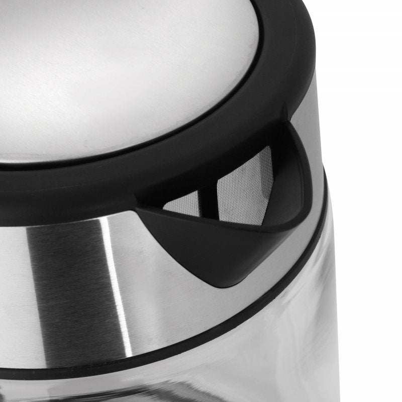 Tetera Lauben Lbnek17gs Eléctrica 1,7 L 2200 W Negro, Acero Inoxidable, Transparente