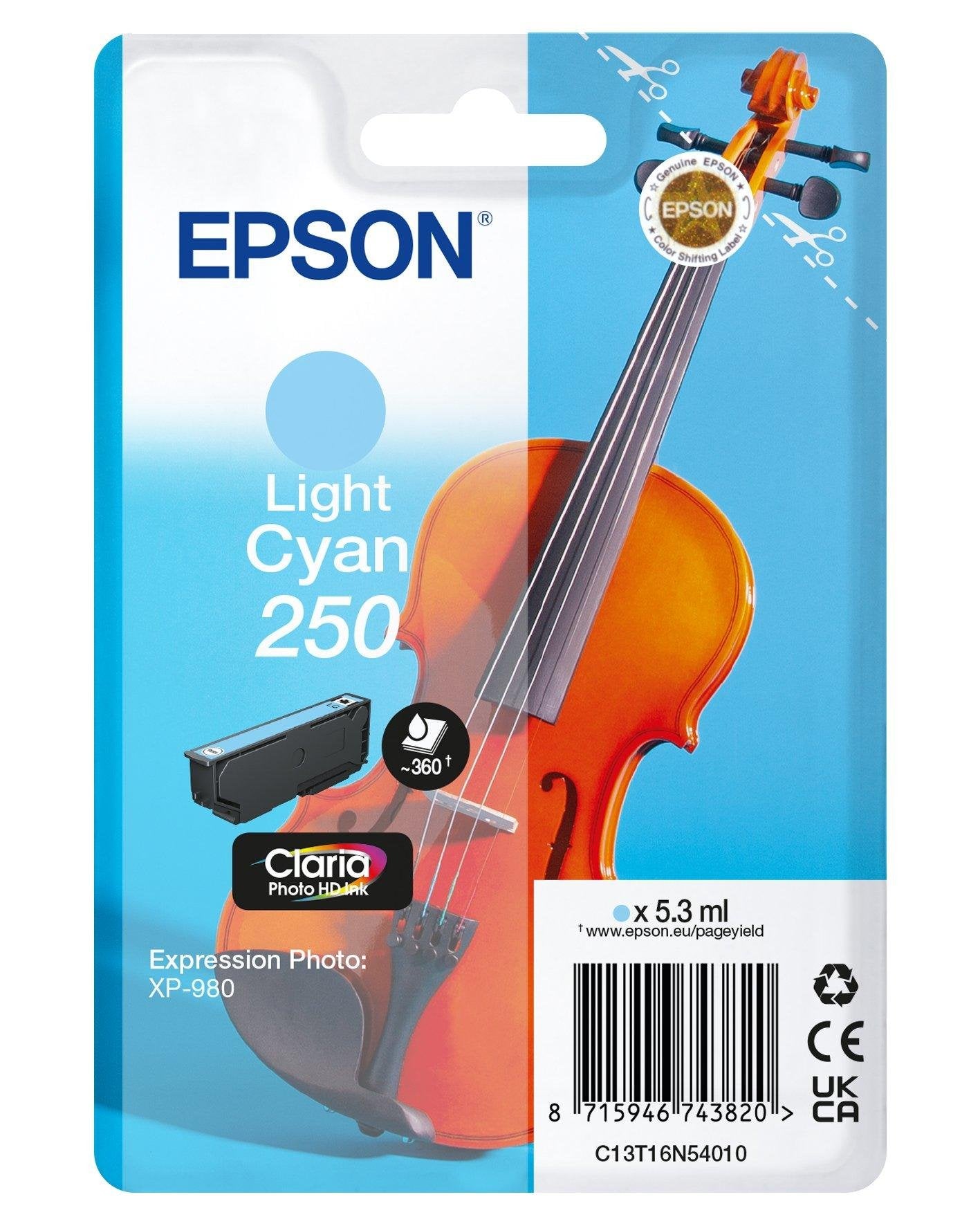 EAN 8715946743820 - Epson 250 Violin Claria Photo HD cartucho de tinta 1 pieza(s) Original Rendimiento estándar imagen 1