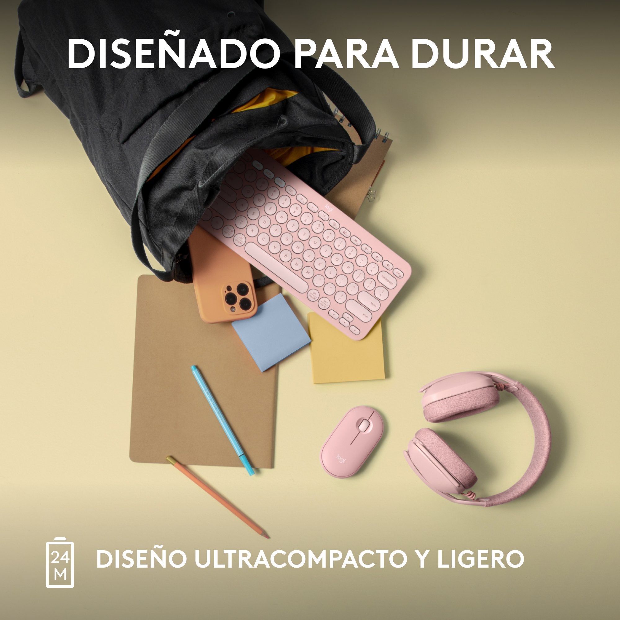 Ratón Logitech Pebble 2 M350s Wireless + Bluetooth Rosa 910-007014