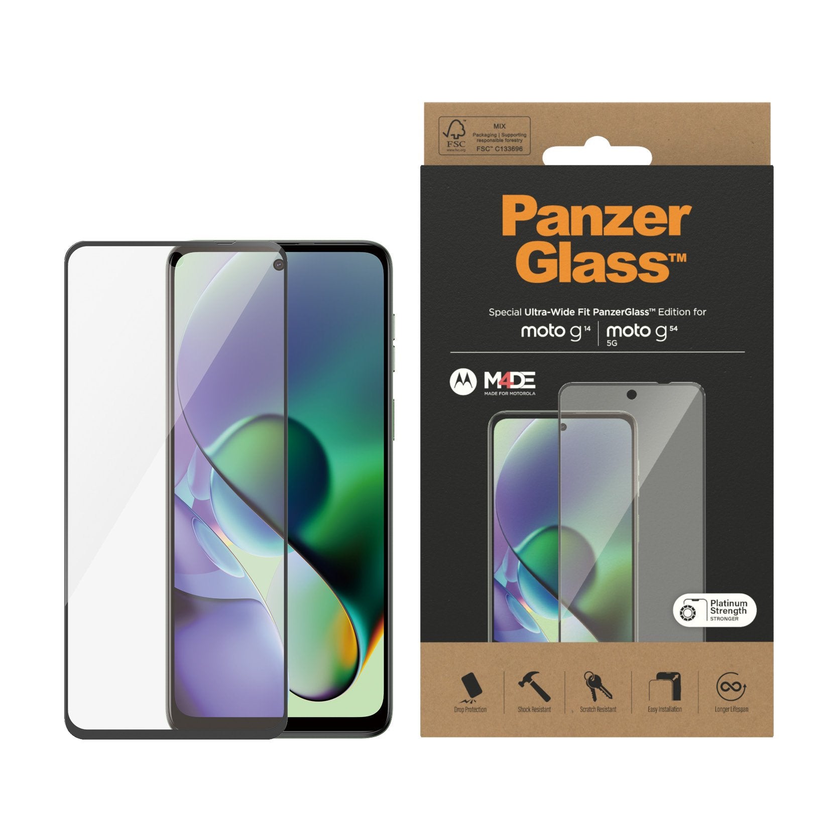 EAN 5711724065811 - PanzerGlass ® Screen Protector Motorola G14 | G54 5G | Ultra-Wide Fit Protector de pantalla 1 pieza(s) imagen 2