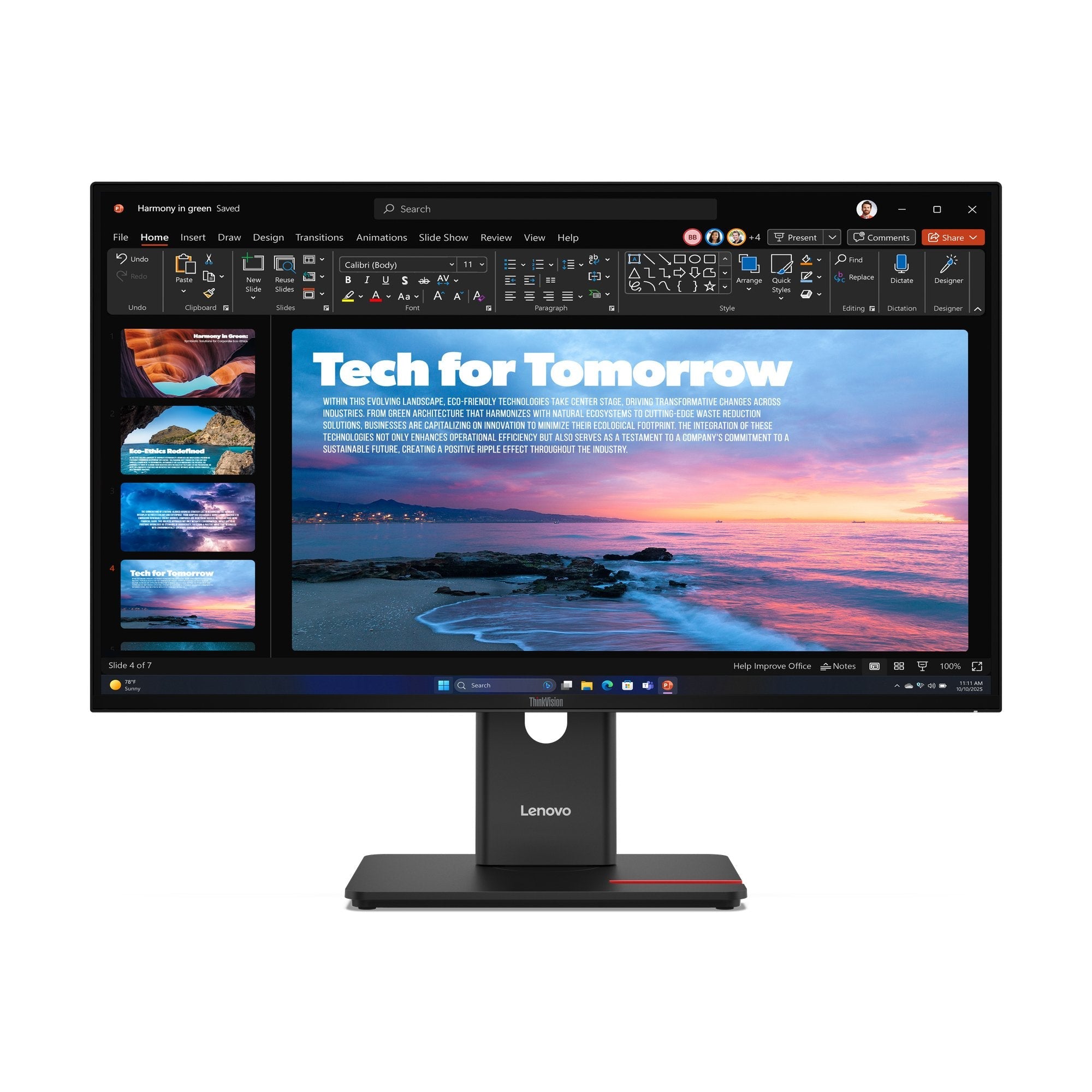 Monitor Lenovo 27" Thinkvision T27qd-40 Led 2560 X 1440 Pixeles Wide Quad Hd Negro