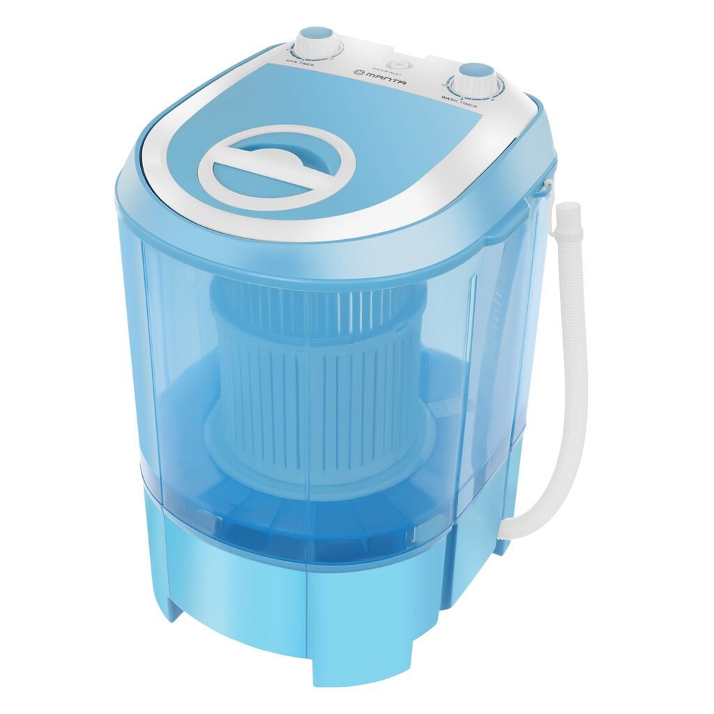 EAN 5907377863083 - Manta WH128 lavadora Carga superior 2,8 kg 330 RPM Azul, Blanco imagen 9