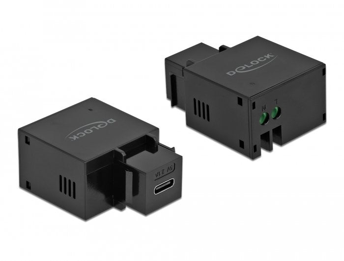 Keystone Modul Mit Usb Type-C Ladebuchse 2,1 A Schwarz