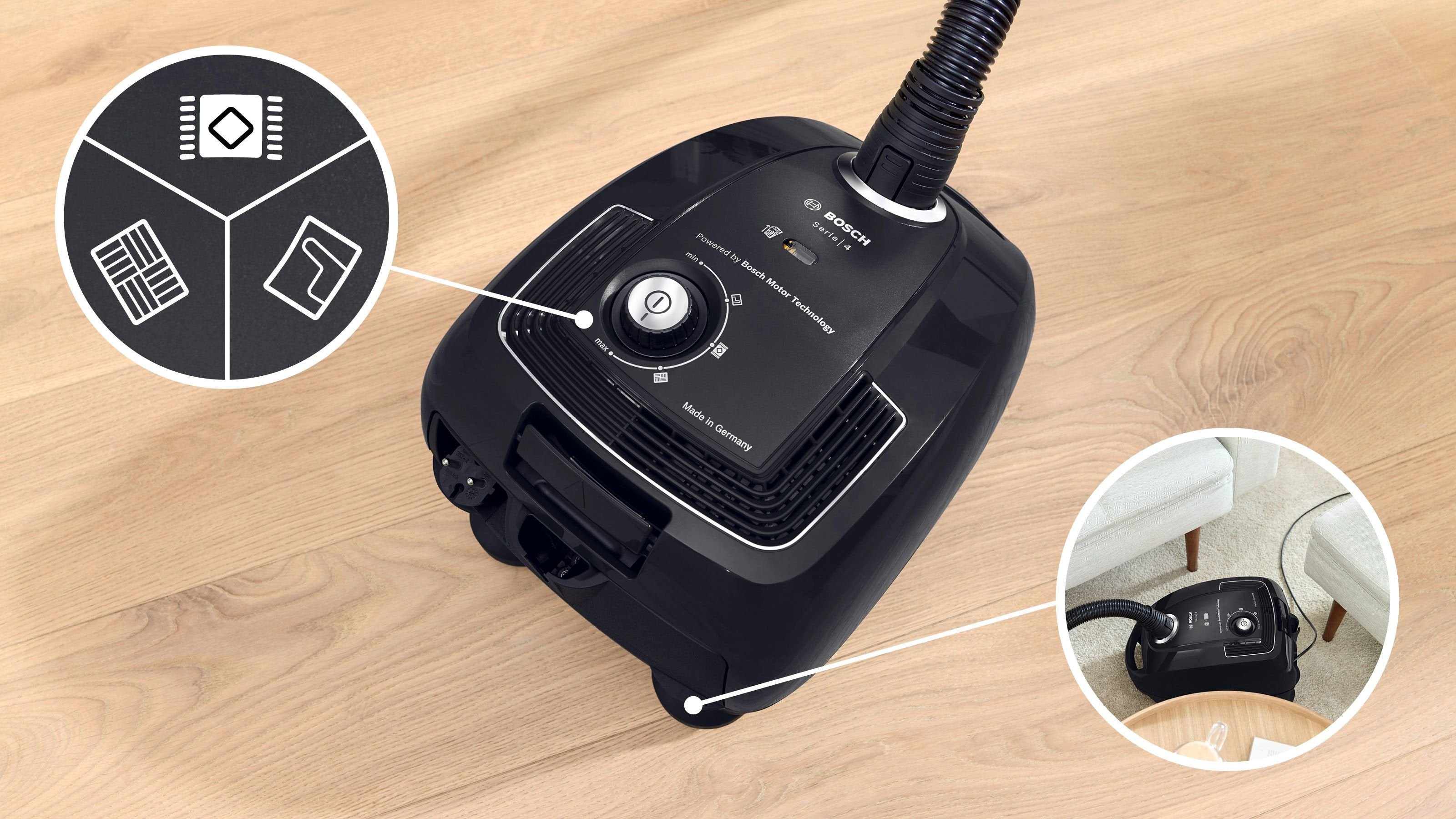 EAN 4242005359325 - Bosch Serie 4 BGB38BA3T aspiradora 4 L Aspiradora cilíndrica Secar 850 W Bolsa para el polvo imagen 3