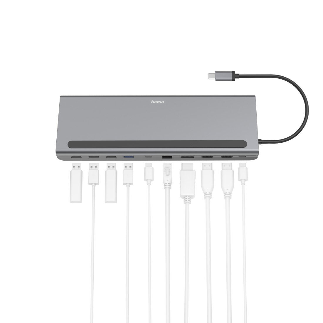 EAN 4047443470966 - Hama 00200100 base para portátil y replicador de puertos USB 3.2 Gen 1 (3.1 Gen 1) Type-C Antracita imagen 3