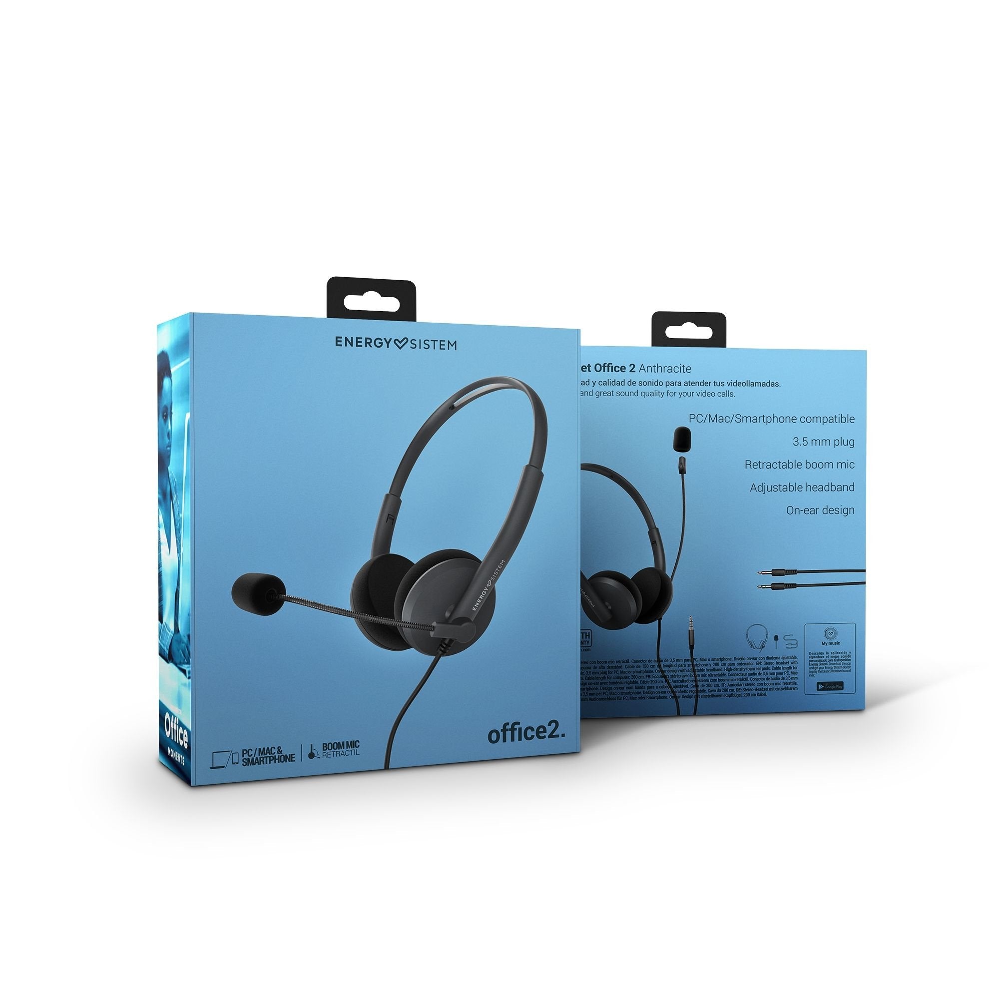 EAN 8432426452132 - Energy Sistem Office 2 Auriculares Alámbrico Diadema Oficina/Centro de llamadas Antracita imagen 7