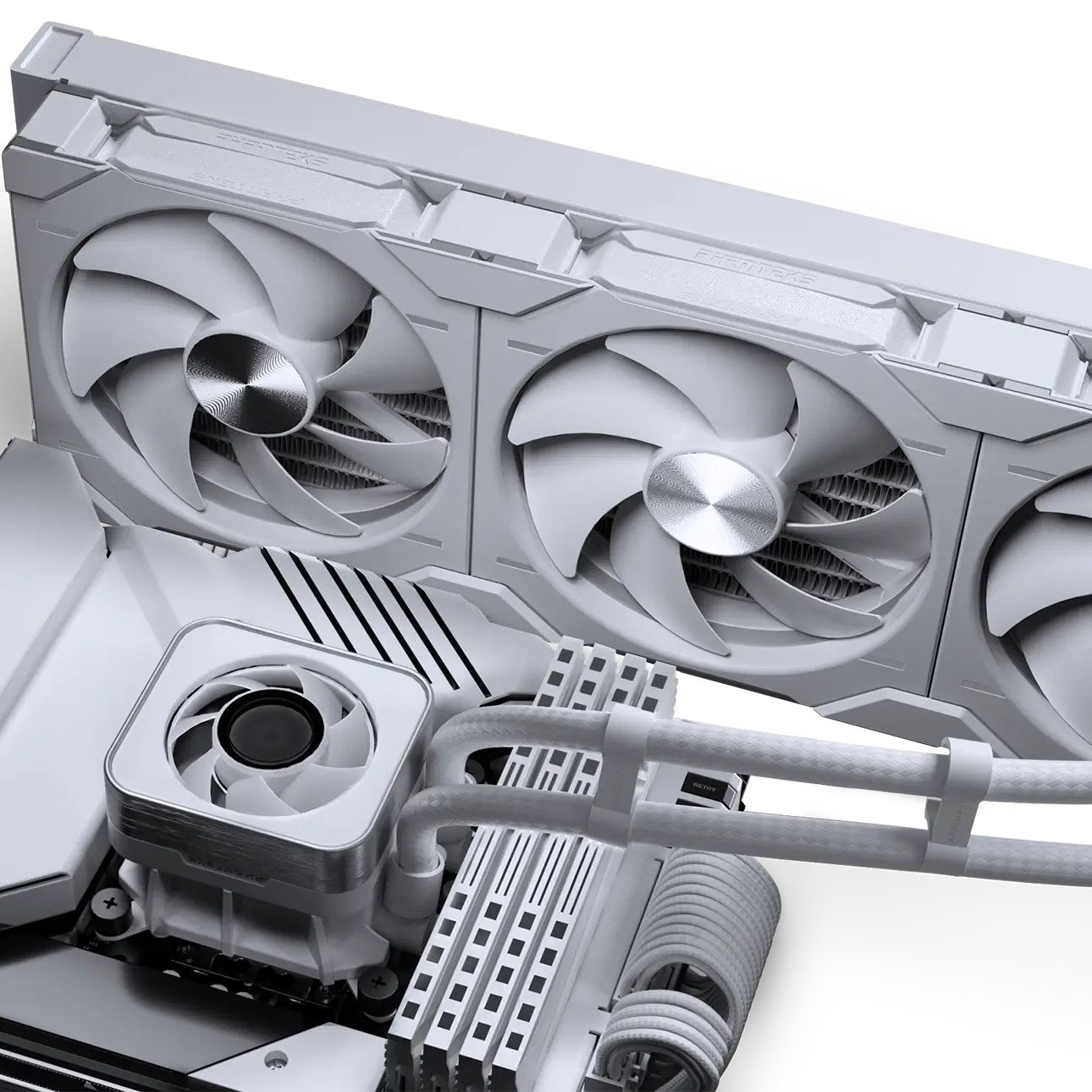 K Phanteks Glacier One 420d30 X2 Drgb Weiss Aio-Wasserkühlung
