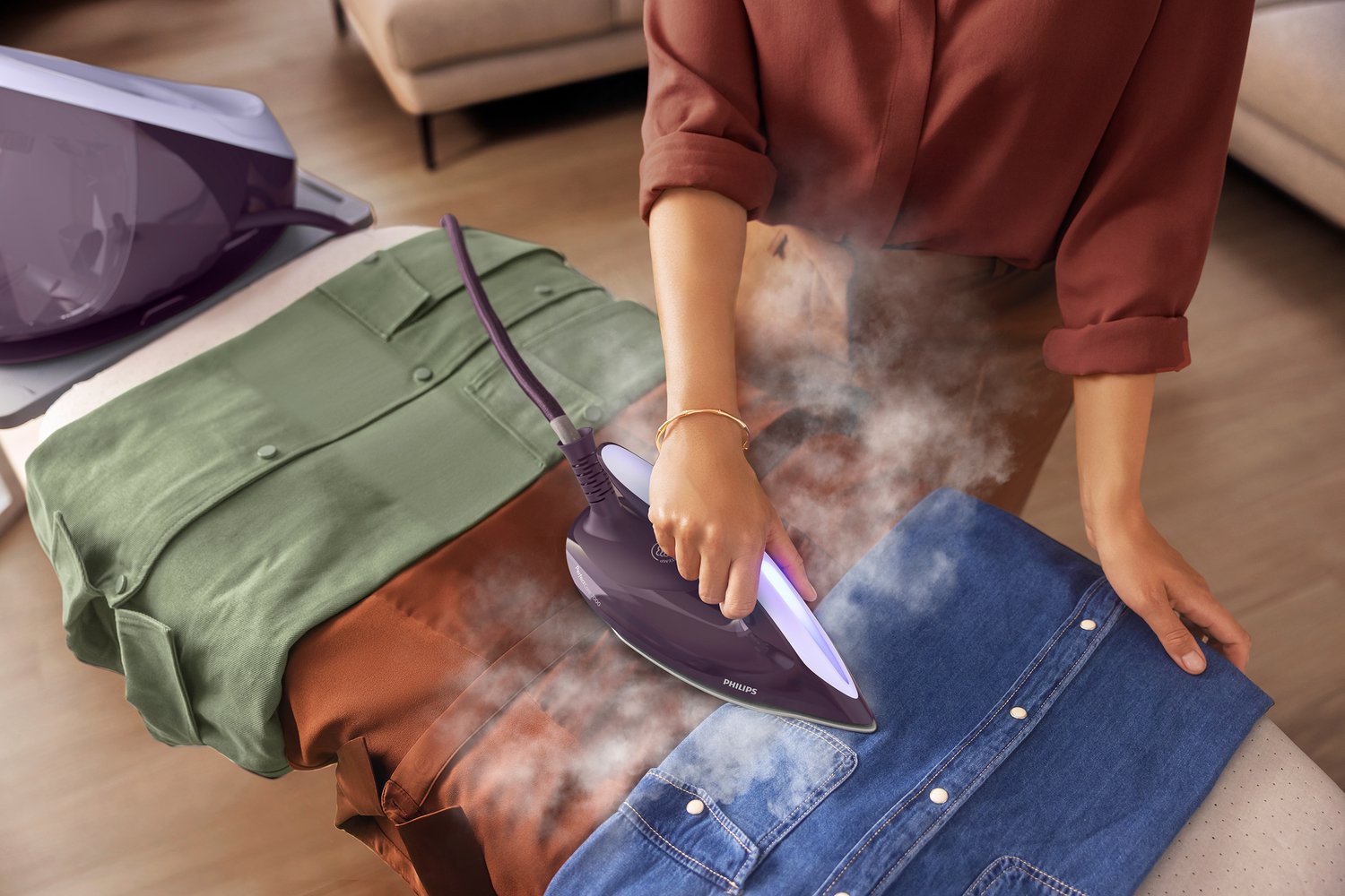 EAN 8720389001246 - Philips 7000 series PSG7050/30 estación plancha al vapor 2100 W 1,8 L Suela SteamGlide Elite Violeta imagen 13