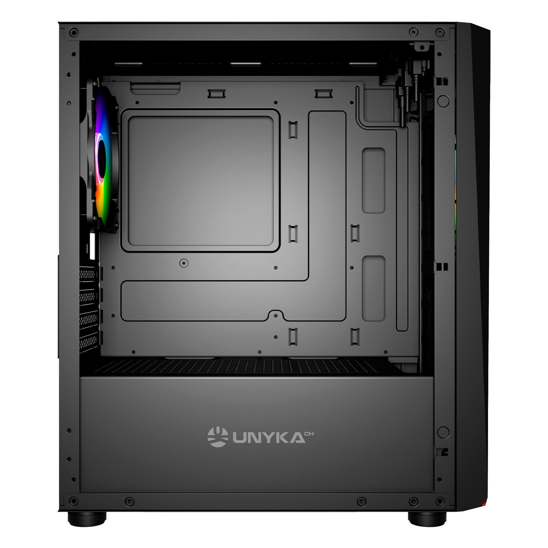 Caja Pc Unykach Mini Glayze Micro-Atx - Iluminacion Argb - Ventana Lateral Cristal Templado - Usb-A 2.0/3.0 Y Audio - 1