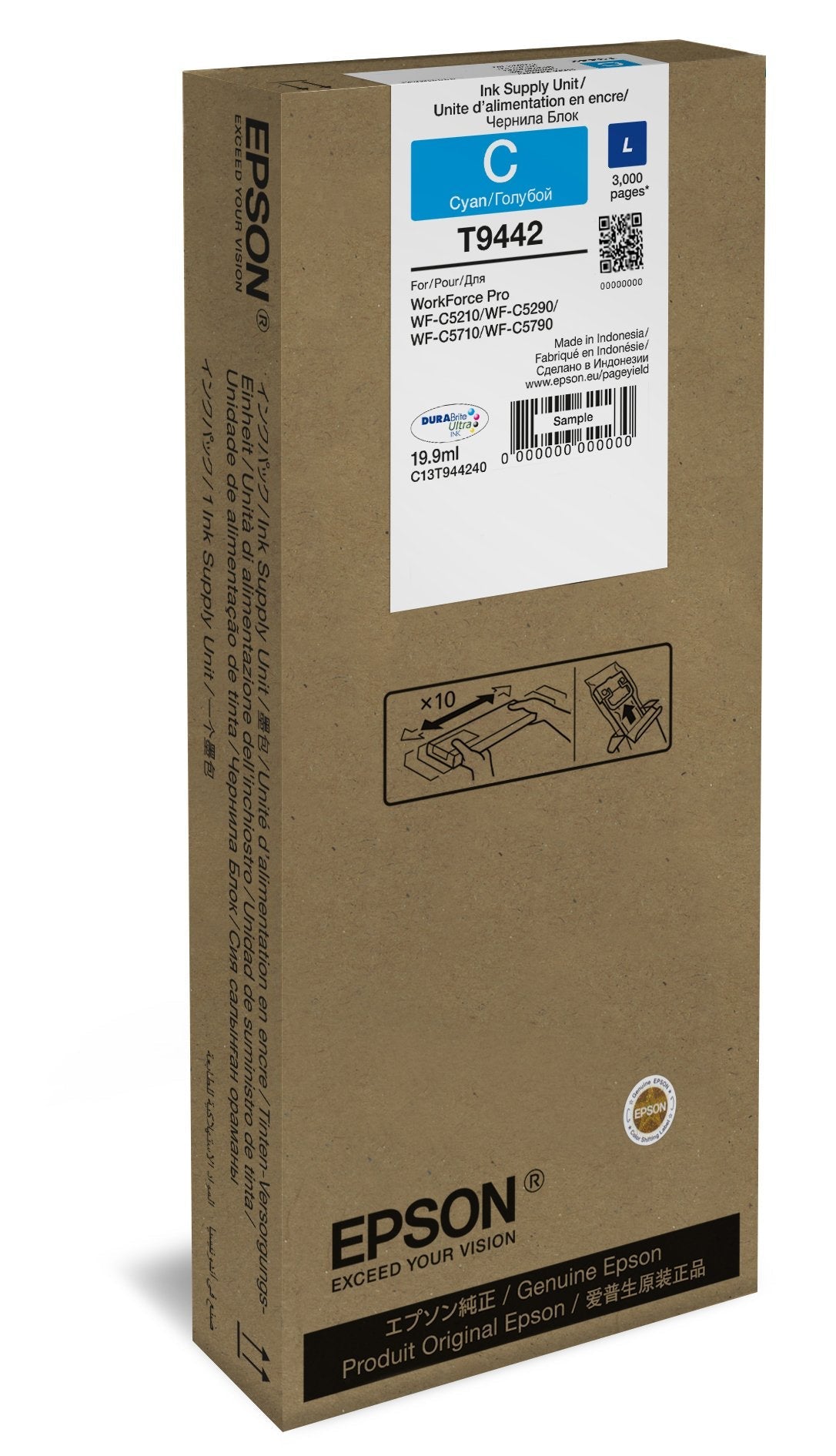 Cartucho Original Epson T9442 Cyan - C13t944240 Ml-19.9pag-3000