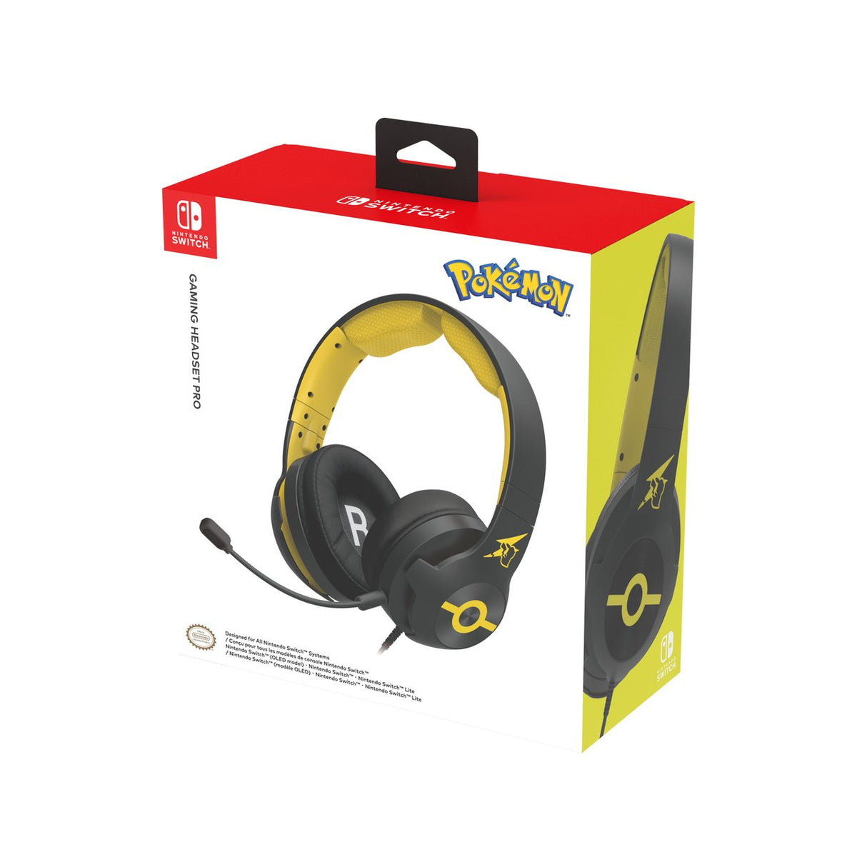 Auriculares Micro Gaming Hori Pro Pikachu Cool Black Supraural 40mm Jack 3.5mm Cancelacion De Ruido