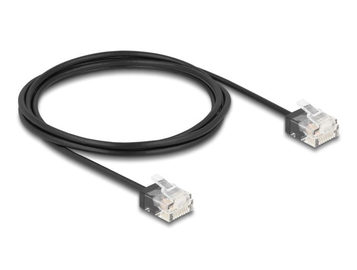 Delock Rj45 Cable De Red Cat.6 Utp Ultra Slim 2 M Negro Con Kurzen Machon