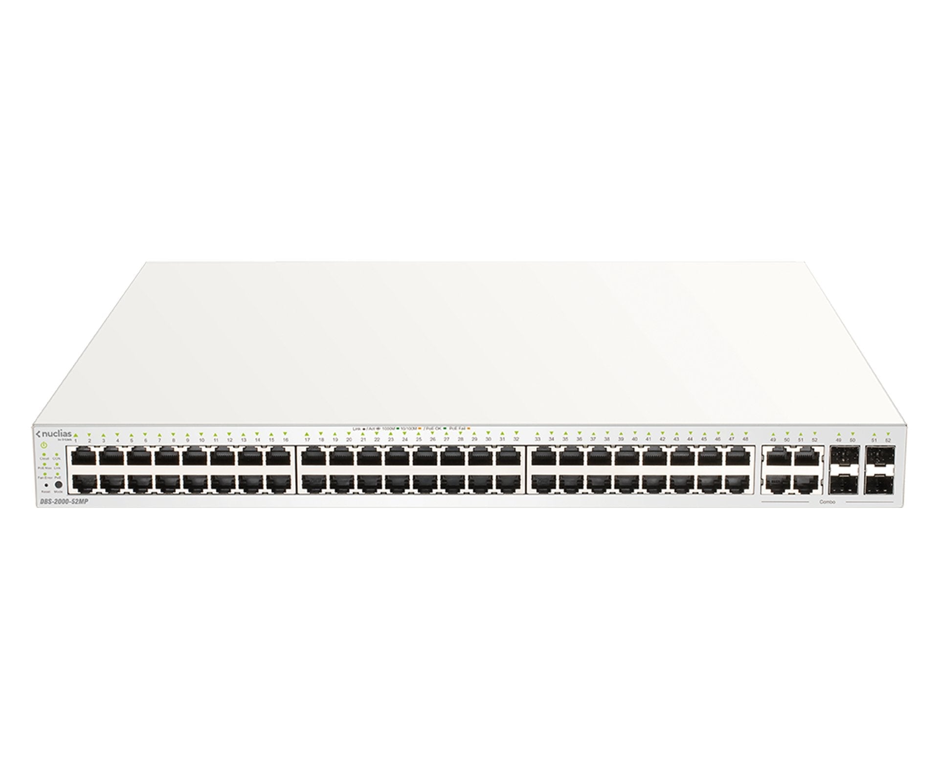 D-Link Switch Smart Nuclias Cloud 52 Puertos 10/100/1gbit W/4 Gbit.Sfp 370w Poe+ Switch 52 Puertos/ 48xgigabit Poe / 4xgigabit Sfp