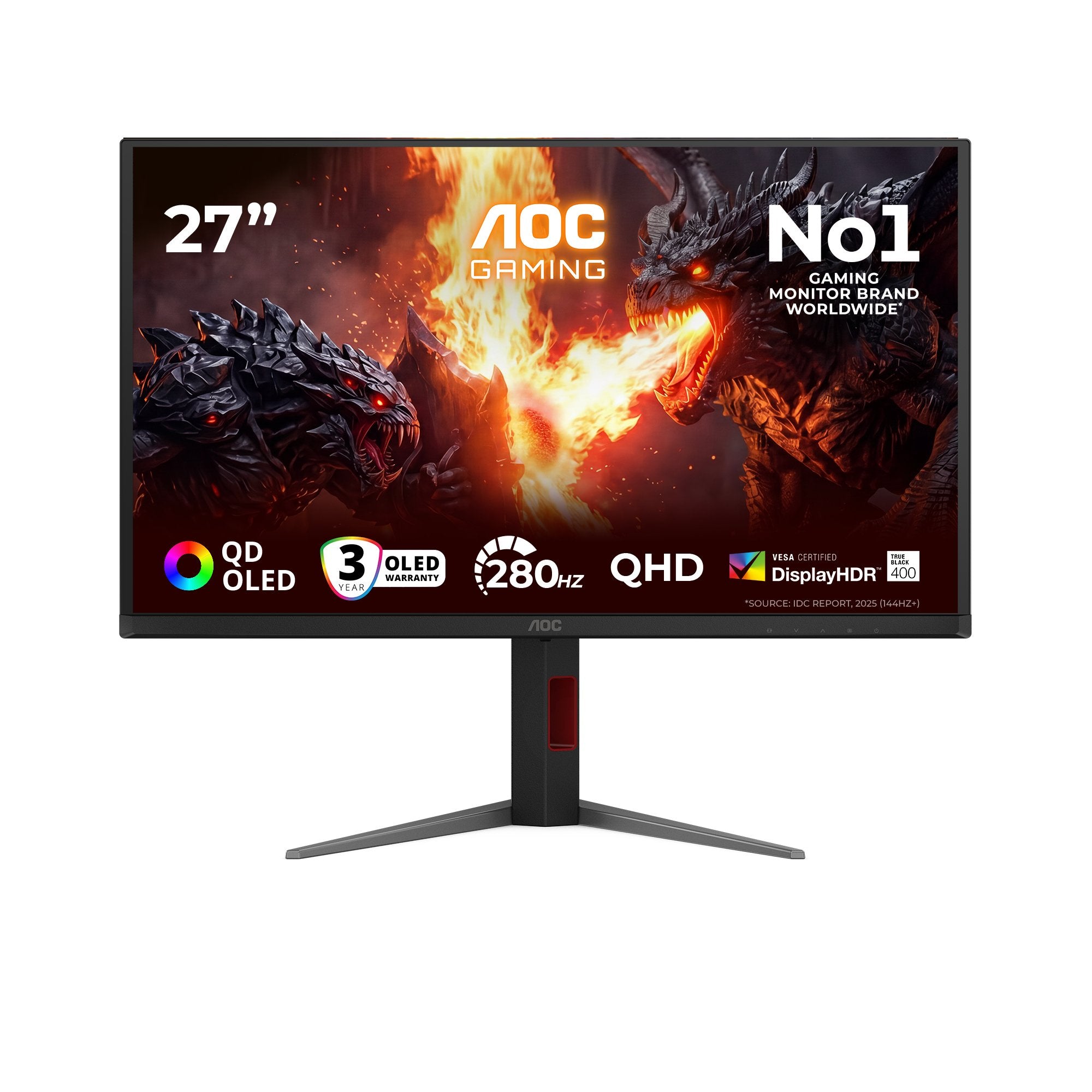 EAN 4038986183161 - AOC G4 Q27G4ZD/69 pantalla para PC 67,3 cm (26.5") 2560 x 1440 Pixeles Negro, Rojo imagen 1