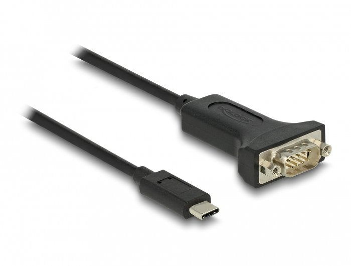 Delock Adapter Usb Type-C Zu 1 X Seriell Rs-232 D-Sub 9 Pin Stecker Mit Muttern 2 M