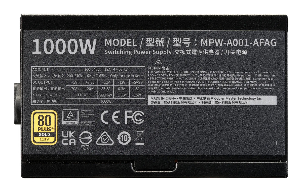 EAN 4719512160572 - Cooler Master Elite Gold 1000 unidad de fuente de alimentación 1000 W 24-pin ATX ATX Negro imagen 4