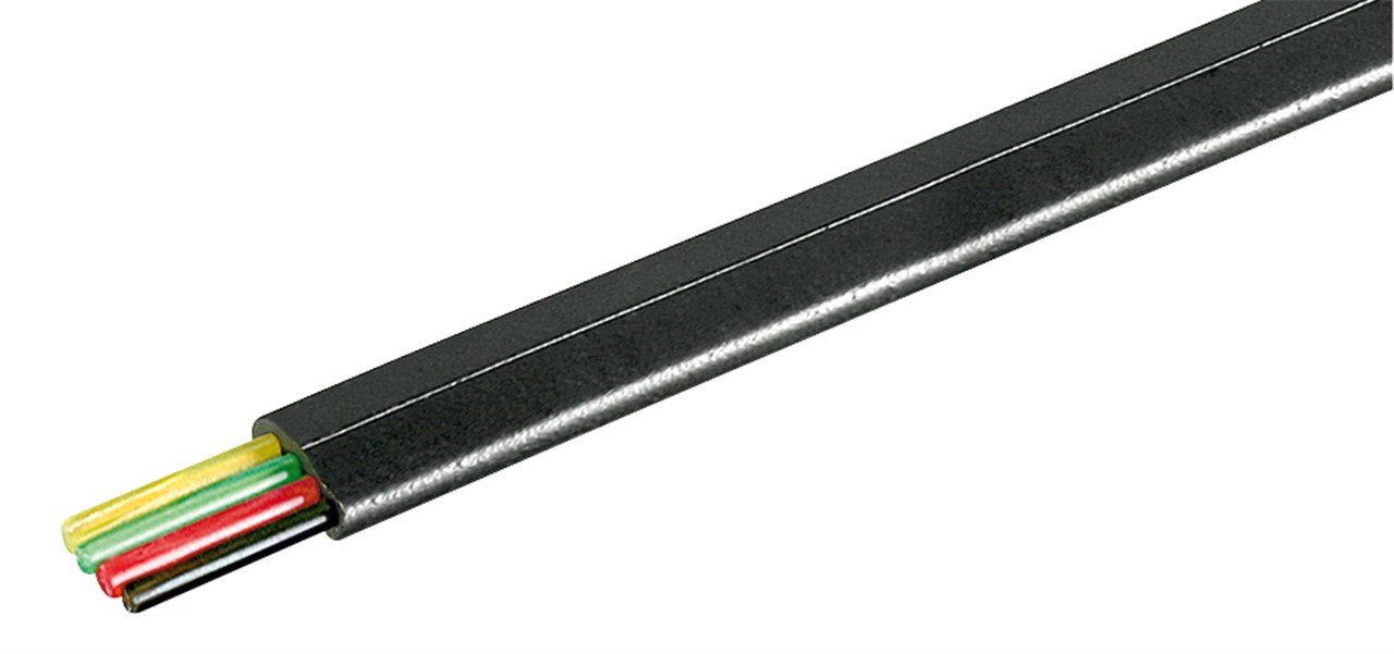 Bobina Telefonica Plano Negro 100 Metros 4 Hilos Goobay