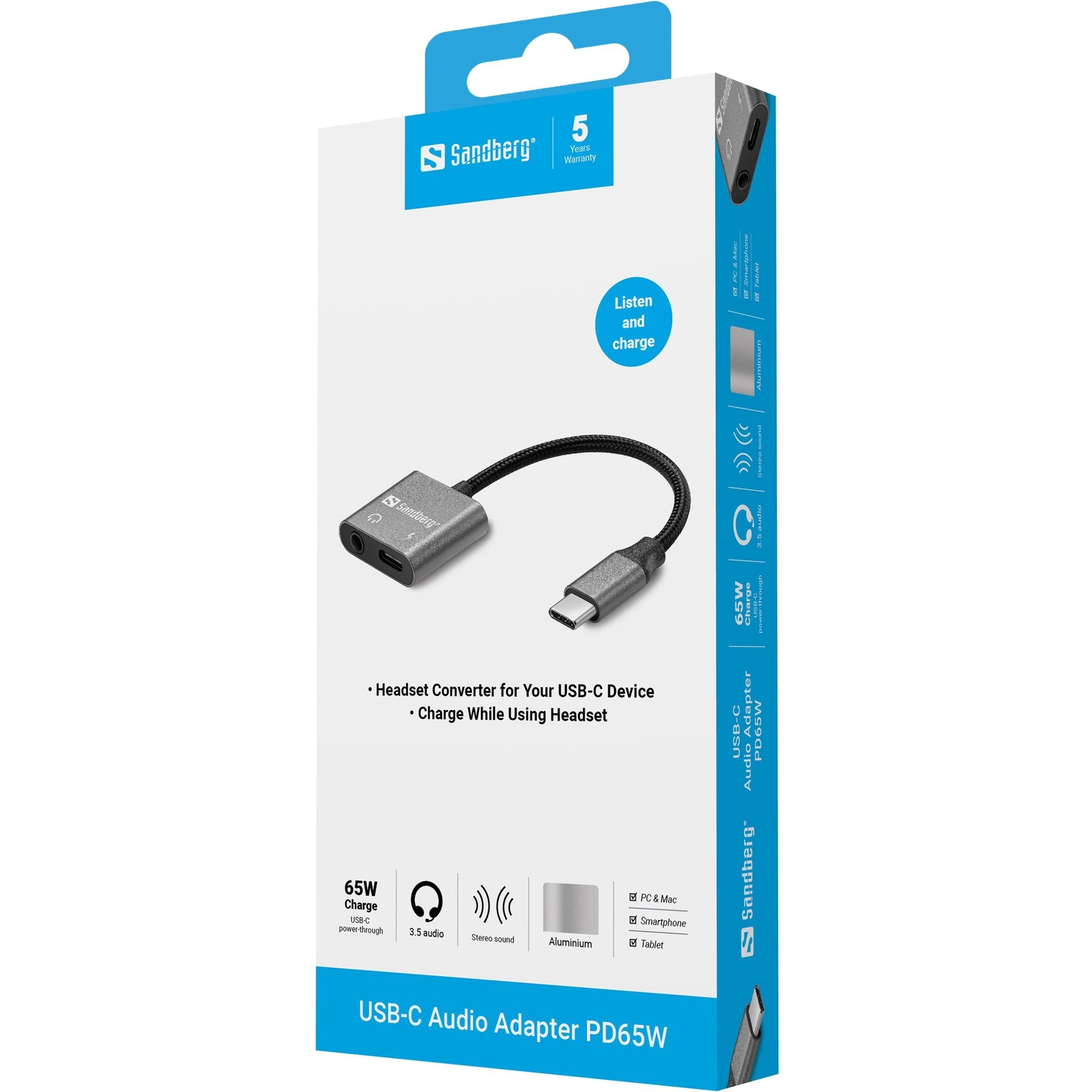 EAN 5705730136672 - Sandberg 136-67 convertidor de audio Gris imagen 3