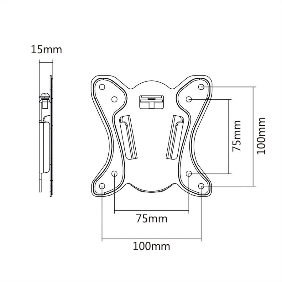 Value Lcd-Befestigung, Wandmontage, Bis 27 Zoll, Bis 20 Kg