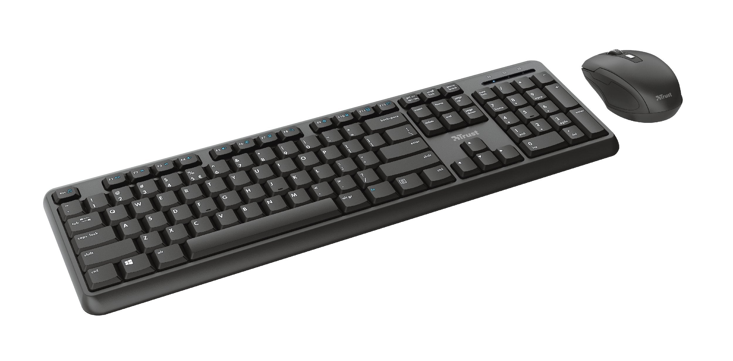 Trust Tkm-350 Tastatur Und Raton Set, Cablelos, Deutsches Qwertz-Layout, Flüssigkeitsgeschützt
