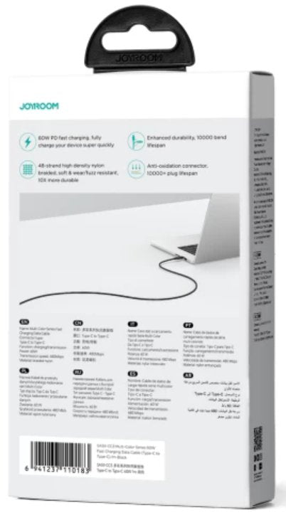 Joyroom Sa34-Cc3 1m 60w Usb Tipo C A Tipo C Negro - Cable De Carga