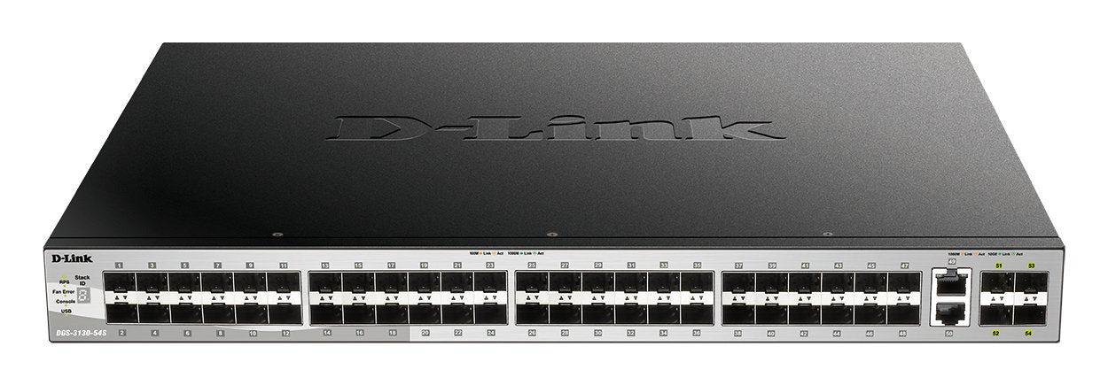 Switch Gestionable L3 D-Link Stackable Dgs-3130-54s/E 48p Sfp+ 2p 10g + 4p 10g Sfp+