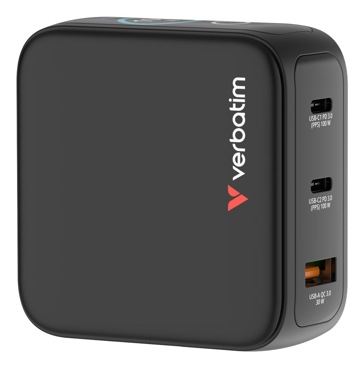 Verbatim Mini Gan Charger 3 Port 100w W Display Eu Uk Us