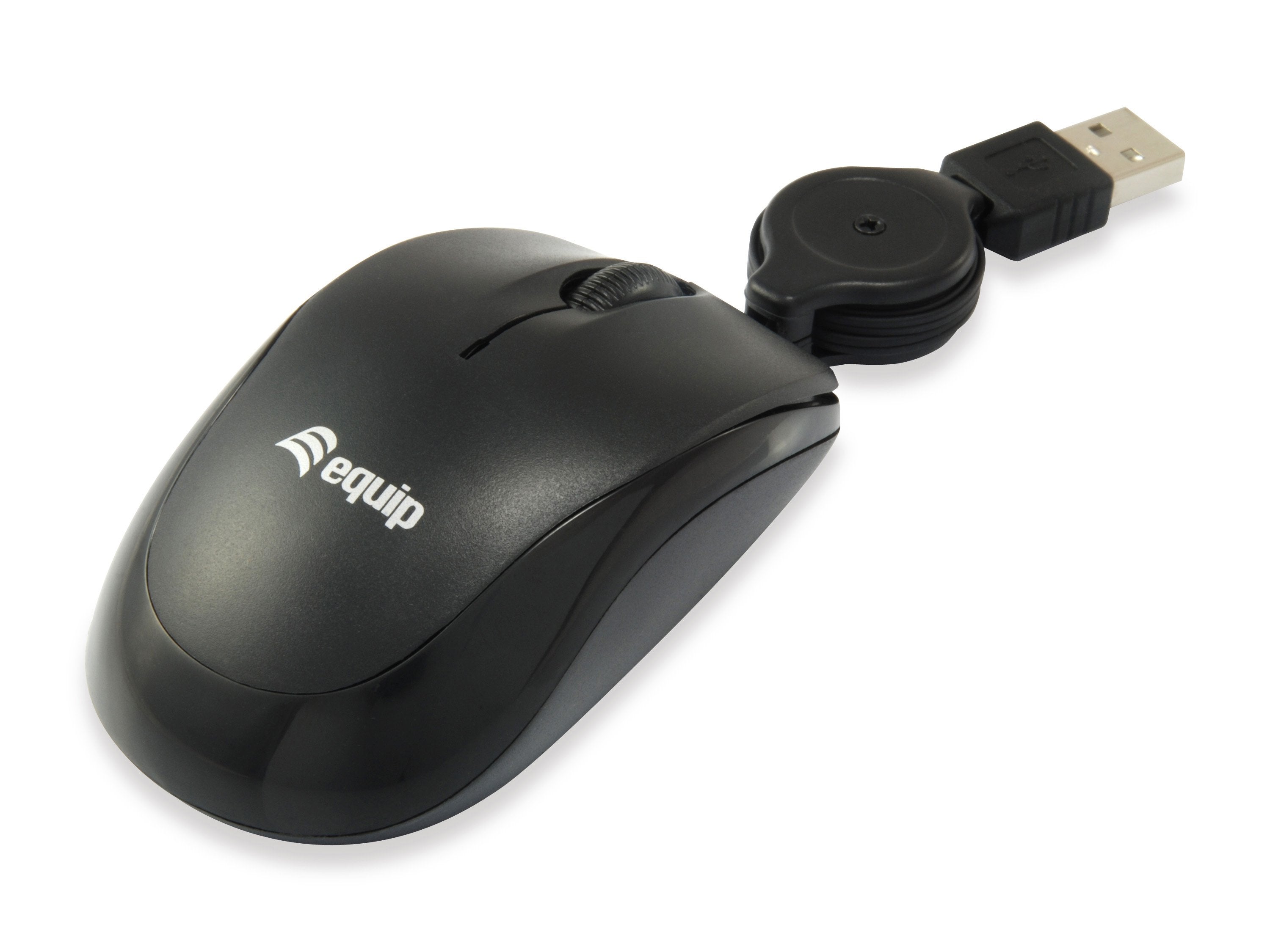 Equip Raton Optical Travel Mouse Cable Retractil